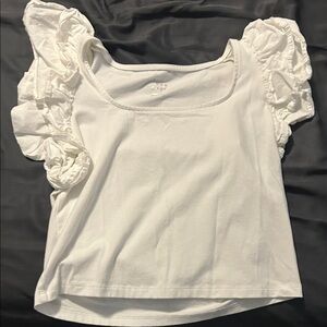 a new day White Ruffle Sleeve Top